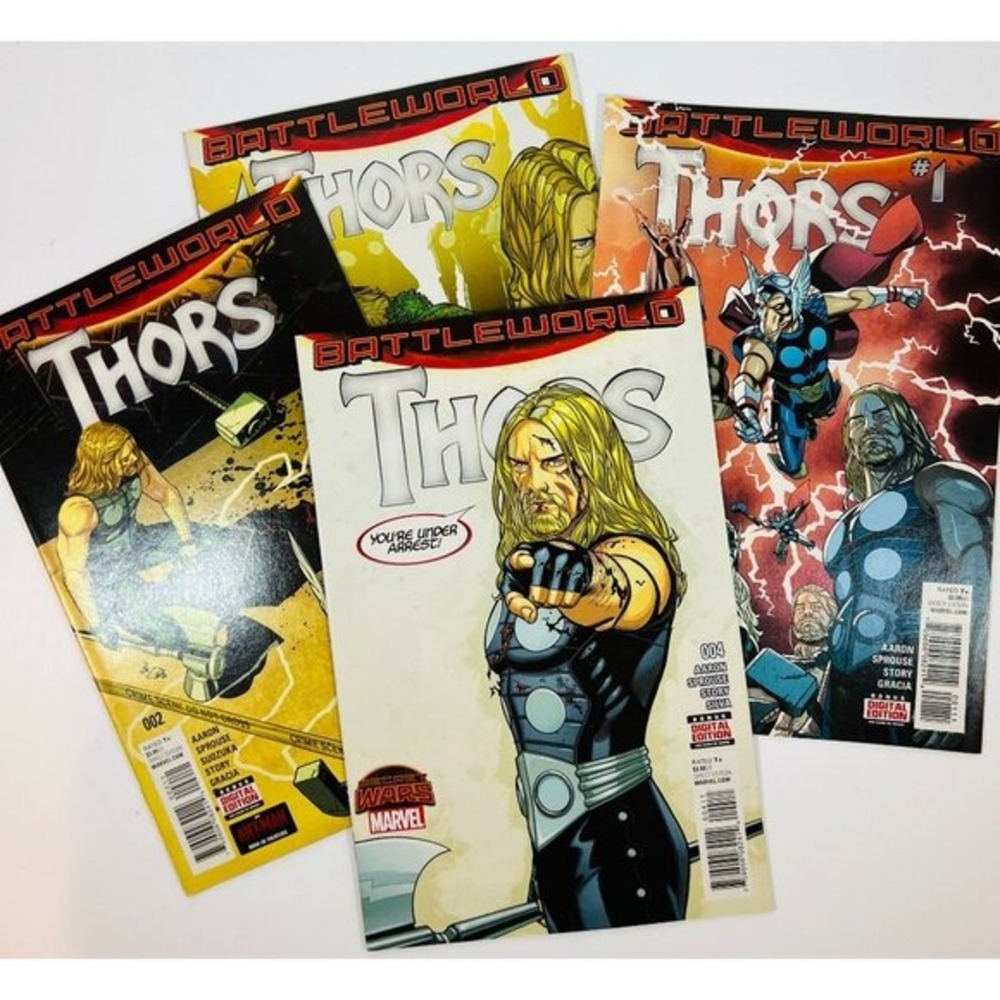Thors #1-4 Battleworld  Comic Book Set  Marvel Secret‎ Wars Series
